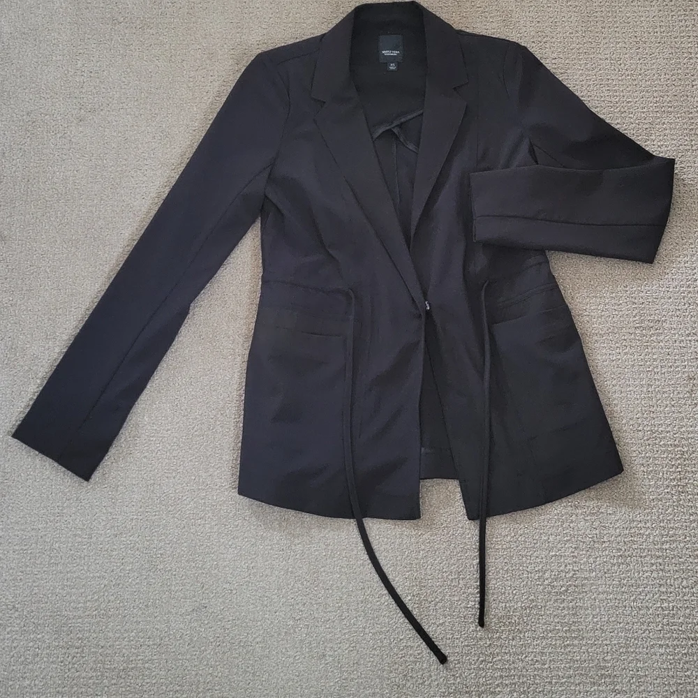 Simply Vera Vera Wang Drawstring Waist Satin Blazer - Picture 12 of 15